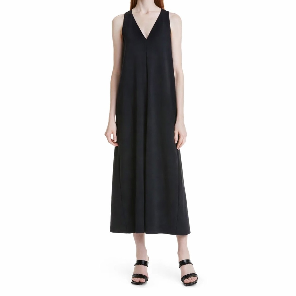 Boss Hugo Boss V-Neck Black Sleeveless Maxi Dress Size 8 Like New